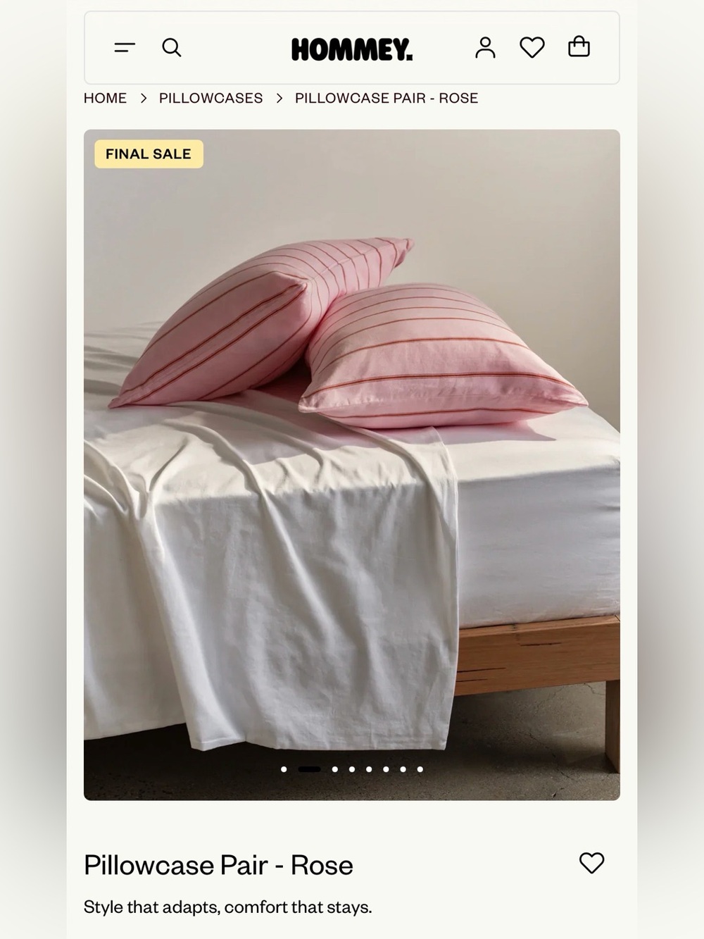 HOMMEY Pink Striped Decorative Pillowcase - Soft Pastel Accent